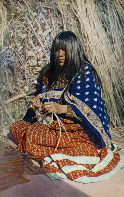 Versed in useful arts are the Indian tribes of Arizona, and basketry, skillfully woven and dyed, is a much favored feminine industry by Unknown